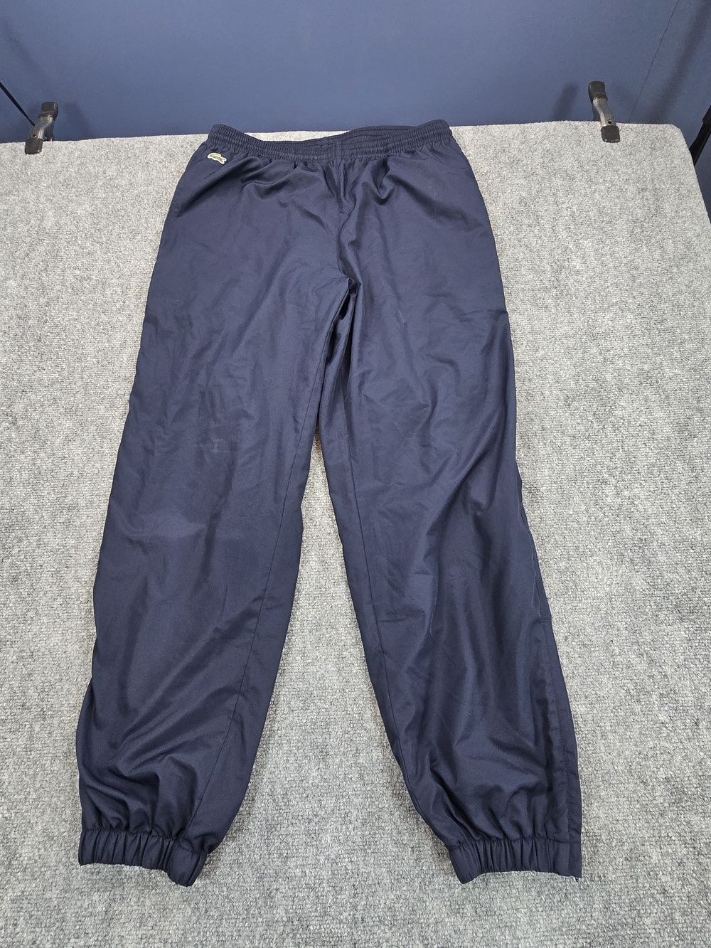Lacoste Sport Track Pants Mens Large Navy Joggers Elastic Cuff Athletic